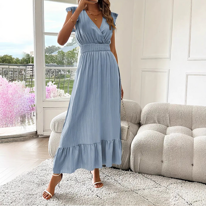 ✨ V-Neck Ruffled Maxi Dress – Effortless Elegance for Every Occasion! ✨