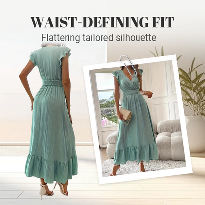 ✨ V-Neck Ruffled Maxi Dress – Effortless Elegance for Every Occasion! ✨