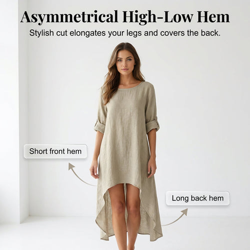 Women's Long Sleeve High-Low Tunic Top