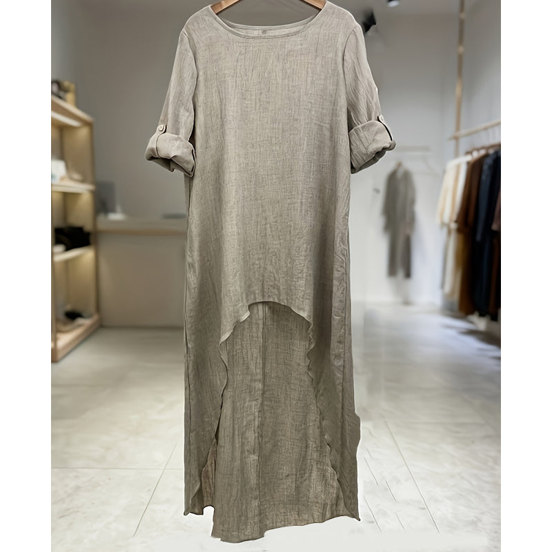 Women's Long Sleeve High-Low Tunic Top