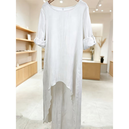 Women's Long Sleeve High-Low Tunic Top