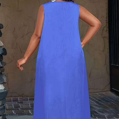 Women's Casual Sleeveless Maxi Dress with Pockets