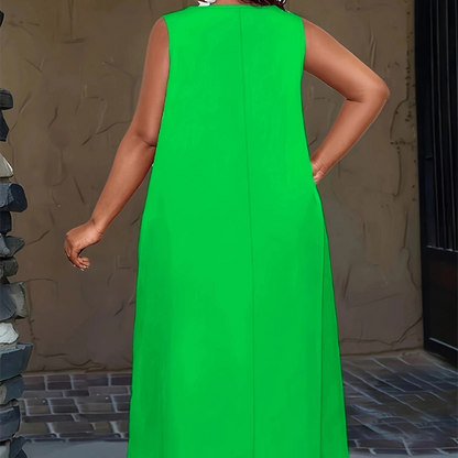 Women's Casual Sleeveless Maxi Dress with Pockets