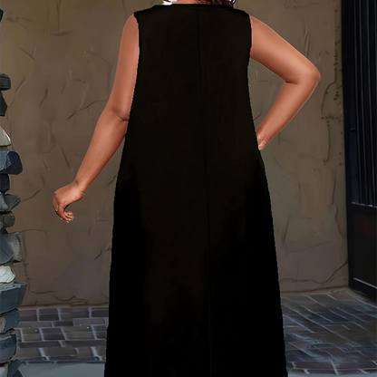 Women's Casual Sleeveless Maxi Dress with Pockets