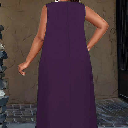Women's Casual Sleeveless Maxi Dress with Pockets