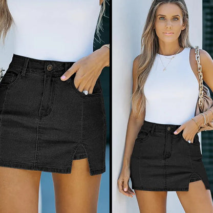 🔥HOT SALE 50% OFF🔥Women's High Waisted Slit Denim Short Skirts
