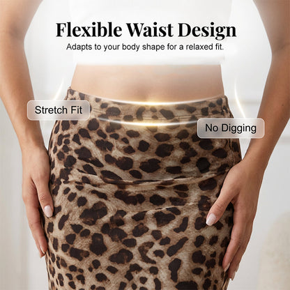 Casual Chic Leopard Print Long Skirt