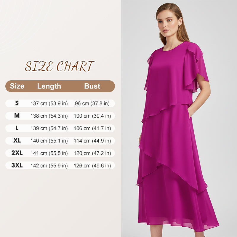 Elegant Layered Dress with Flutter Sleeves