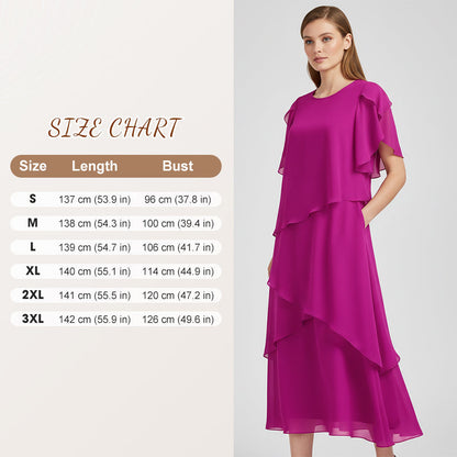 Elegant Layered Dress with Flutter Sleeves