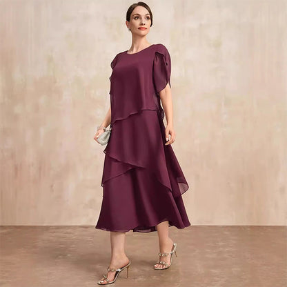 Elegant Layered Dress with Flutter Sleeves