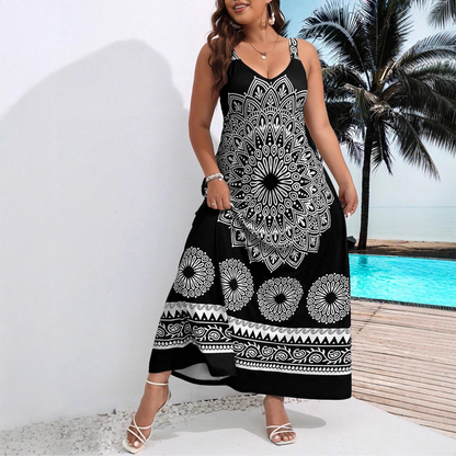 Bohemian Mandala Print Cami Maxi Dress