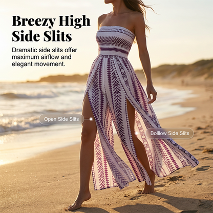 Geometric Print Smocked Bodice Jumpsuit