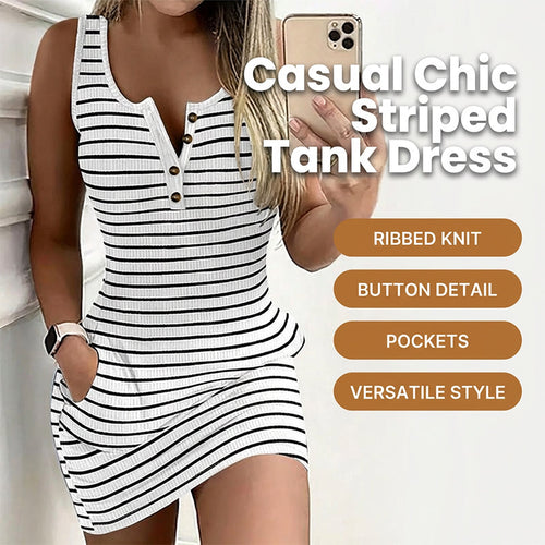 💥Women's Striped Bodycon Tank Dress