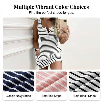 💥Women's Striped Bodycon Tank Dress