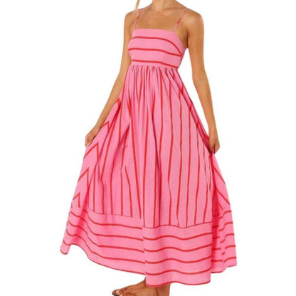 🔥Spaghetti Strap Cut Out Flowy Swing Long Dress