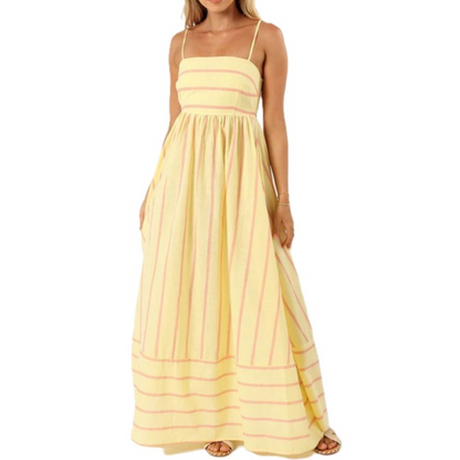 🔥Spaghetti Strap Cut Out Flowy Swing Long Dress