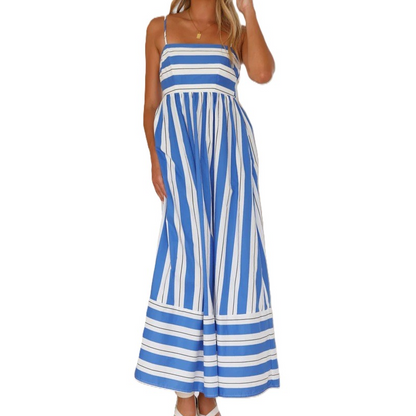 🔥Spaghetti Strap Cut Out Flowy Swing Long Dress