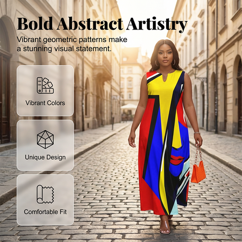💥Artistic Print Loose Fit Summer Maxi Dress— Free Shipping For Two Pieces