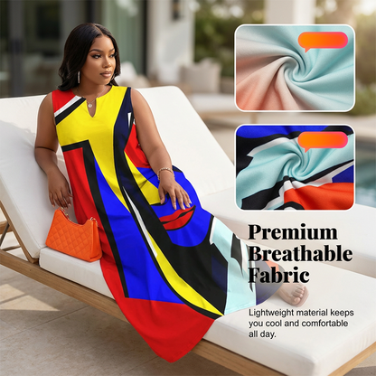 💥Artistic Print Loose Fit Summer Maxi Dress— Free Shipping For Two Pieces
