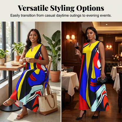 💥Artistic Print Loose Fit Summer Maxi Dress— Free Shipping For Two Pieces