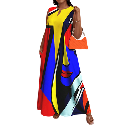 💥Artistic Print Loose Fit Summer Maxi Dress— Free Shipping For Two Pieces