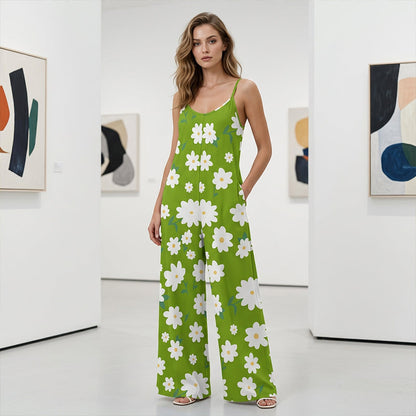 💐Women's Floral Print Wide Leg Jumpsuit