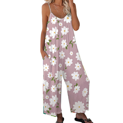💐Women's Floral Print Wide Leg Jumpsuit