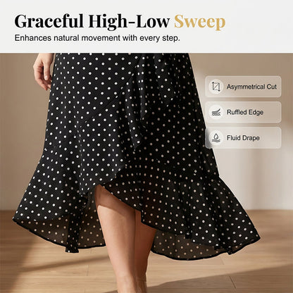 Women's Polka Dot V-Neck Maxi Dress