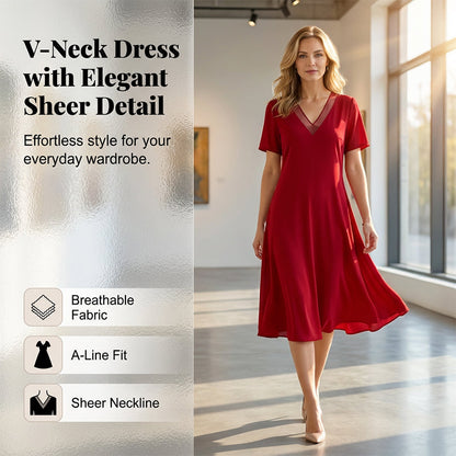 ❤️Women's Elegant V-Neck Mesh Dress