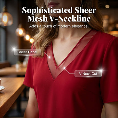 ❤️Women's Elegant V-Neck Mesh Dress