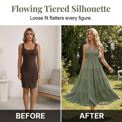 Women's Halter Neck Backless Maxi Dress