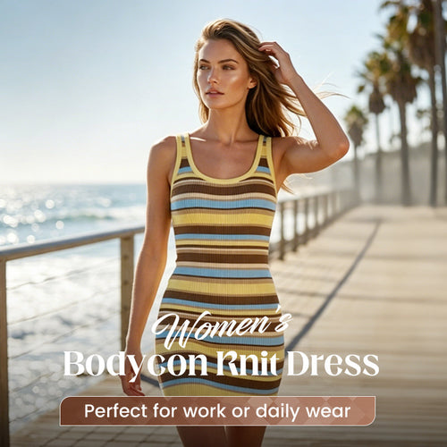 Women's Sleeveless Bodycon Knit Midi Dress - Figure-Flattering & Stylish