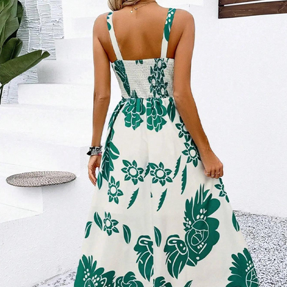 Floral Spaghetti Strap Dress – Smocked Back, A-Line & Lightweight – Effortless Summer Style 🌼