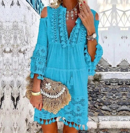 🌸👗Women's Loose Cotton Linen Embroidered Dress