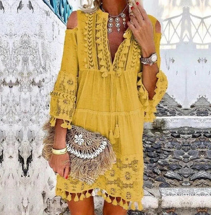 🌸👗Women's Loose Cotton Linen Embroidered Dress