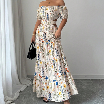 💃Floral Off-Shoulder Cut-Out Maxi Dress🌸✨