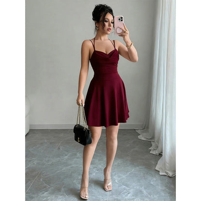 Women's Ruched A-Line Mini Dress