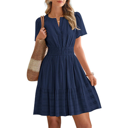 Women's Short Sleeve Tiered Mini Dress