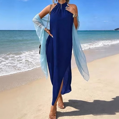 👗 LIMITED-TIME 50% OFF! ✨ Halter Neck Asymmetrical Dress – Flowy, Loose Fit, Modern Hem 💃