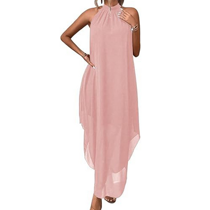 👗 LIMITED-TIME 50% OFF! ✨ Halter Neck Asymmetrical Dress – Flowy, Loose Fit, Modern Hem 💃