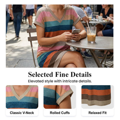 Women's Summer Casual V-Neck T-Shirt Dress