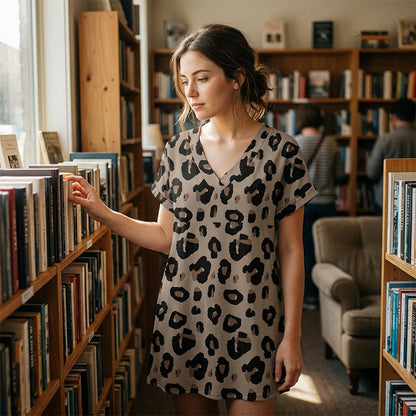 Women's Summer Casual V-Neck T-Shirt Dress