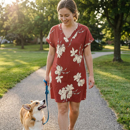 Women's Summer Casual V-Neck T-Shirt Dress