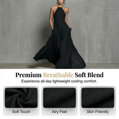 Women's Elegant Sleeveless Halter Maxi Dress
