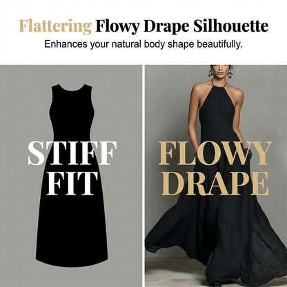 Women's Elegant Sleeveless Halter Maxi Dress