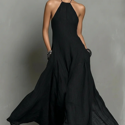 Women's Elegant Sleeveless Halter Maxi Dress
