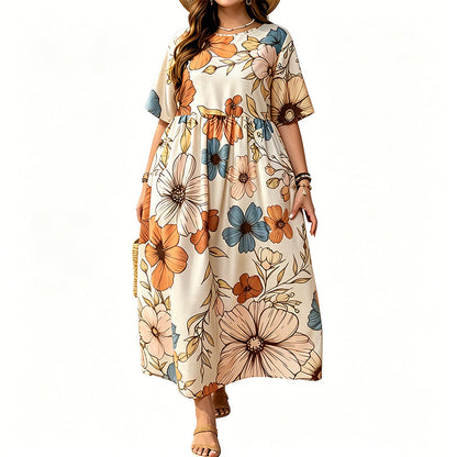 Women's Elegant Round Neck Maxi Dress