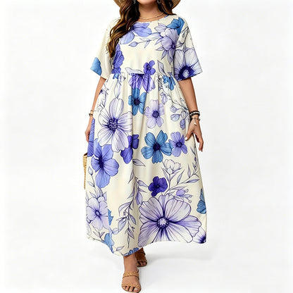 Women's Elegant Round Neck Maxi Dress