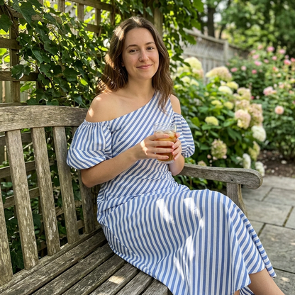 👗 LIMITED-TIME 50% OFF! ✨ Women's Striped Off Shoulder Dress – Elegant, Flowy, Summer Chic 🌊