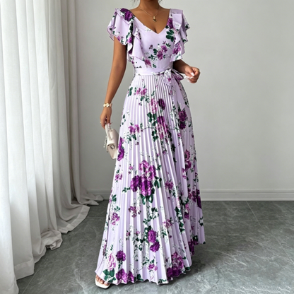 👗 LIMITED-TIME 50% OFF! ✨ Women's Retro Floral Pleated Maxi Dress – Flowy, Elegant, Boho Chic 🌸